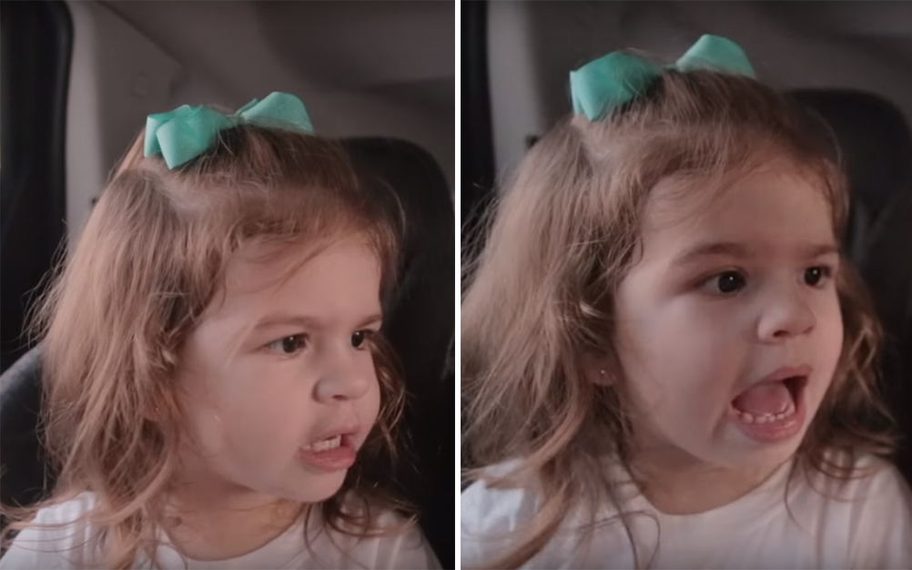 Valentina perde paciência como “mãe” de boneca e chama atenção