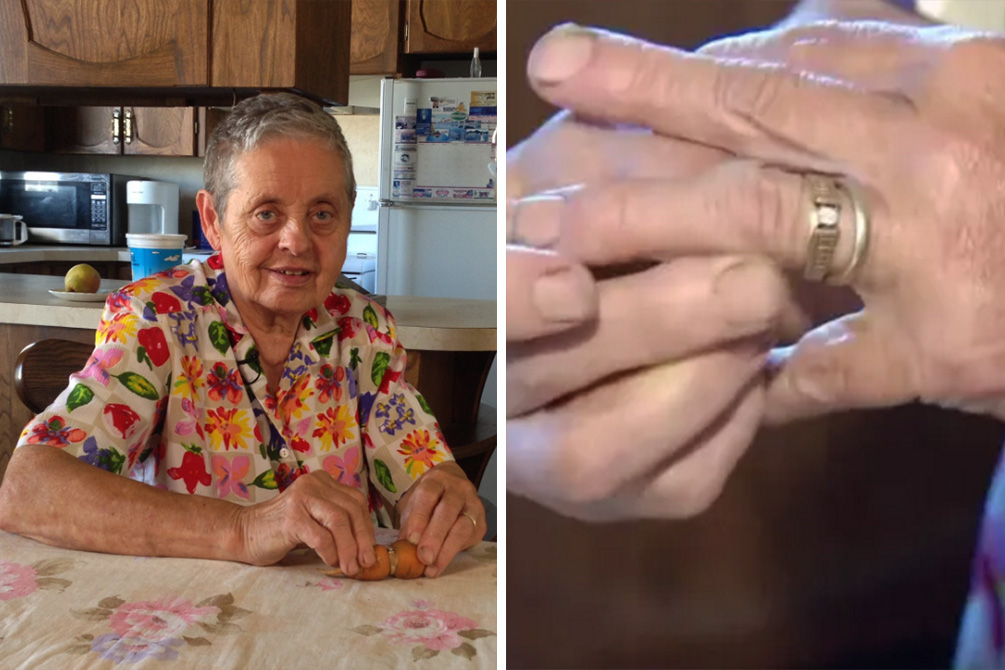 Mulher reencontra aliança de casamento 13 anos após perdê-la