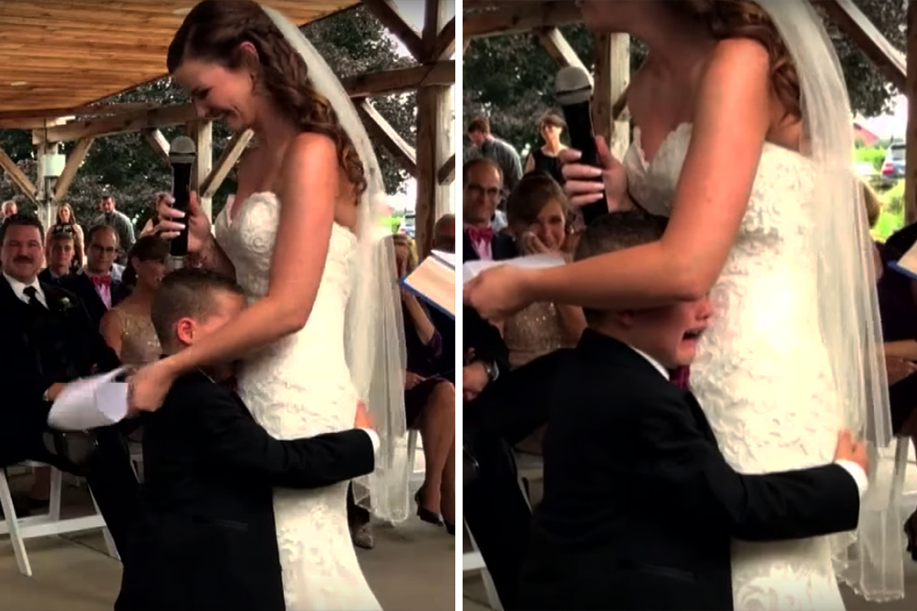 Menino chora ao ouvir os votos que madrasta escreveu para ele