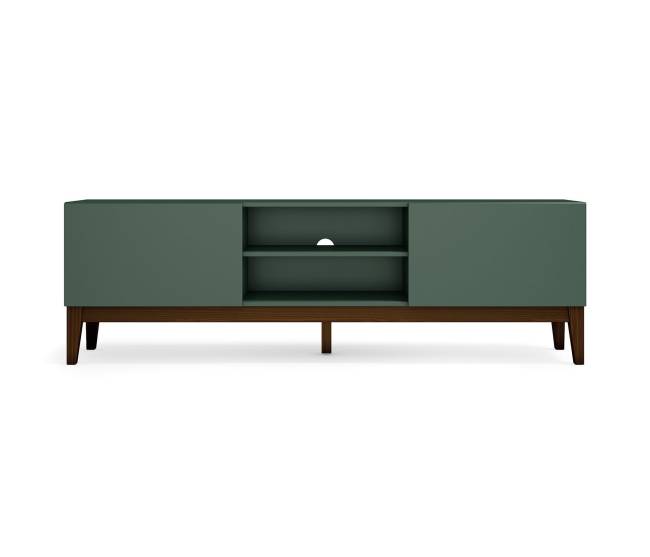 Rack de madeira imbuia com duas portas De R$ 1 999,90 por R$ 999,90