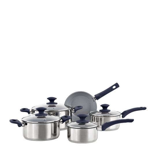 Jogo de panelas de Inox New Wave Inox com cinco peças da Brinox: de R$ 1252,00 por R$ 384,99