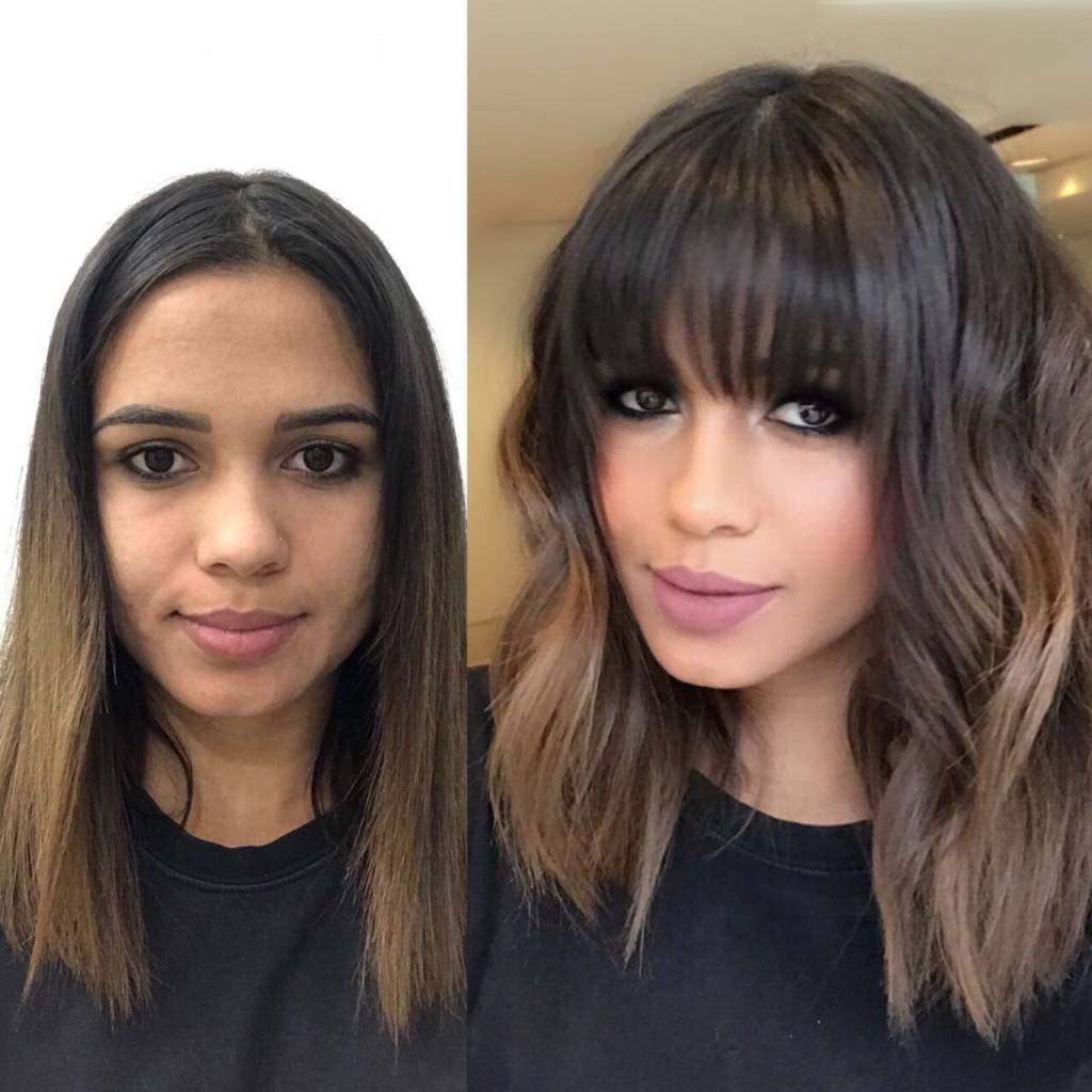 Transformação de sucesso: long bob com franjão