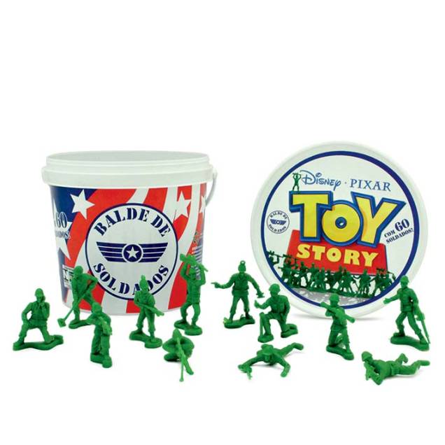 Balde com sessenta soldadinhos de plástico. R$ 49,99. Ri Happy. Balde com sessenta soldadinhos de plástico. R$ 49,99. Ri Happy.