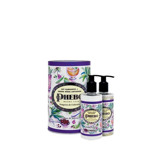 Kit com sabonete líquido e creme para as mãos que tiram da pele o odor dos alimentos, R$ 64,00. Phebo.