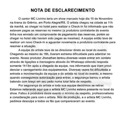 MC Livinho cancela coletiva de apresentação no Audax sem maiores explicações