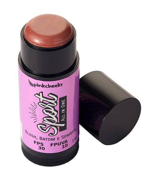 <p style="text-align:justify;">O All-in-one, que tem formato bastão está disponível na cor terracota une blush, batom e sombra em um produto. Ele tem FPS 30, FPUVA 10, é resistente à água e ao suor, e tem hidratante. Ele custa 79,90 reais.</p>