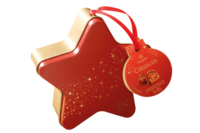 • Estrela de Natal 80 g, Cacau Show – R$ 21,90. Uma sugestão de CACAU SHOW. Preço pesquisado em dezembro/2017. <a href="https://www.natalcacaushow.com.br/produtos/estrela-de-natal-80g?utm_source=abril.com&utm_medium=guiadepresentes&utm_content=estrela-de-natal-80g&utm_campaign=cacaushow_natal_2017"><span>natalcacaushow.com.br</span></a> 