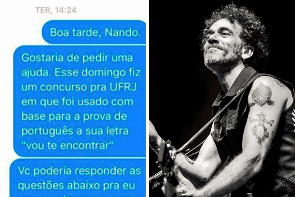 Estudante pede ajuda para Nando Reis sobre prova e ele responde