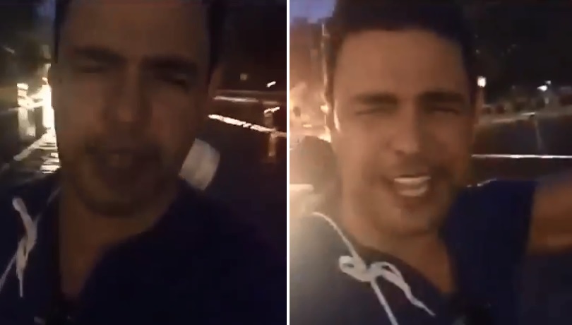 Zezé di Camargo fica preso em carro de luxo durante enchente