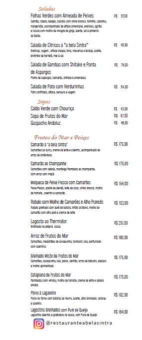 A bela Sintra Jantar