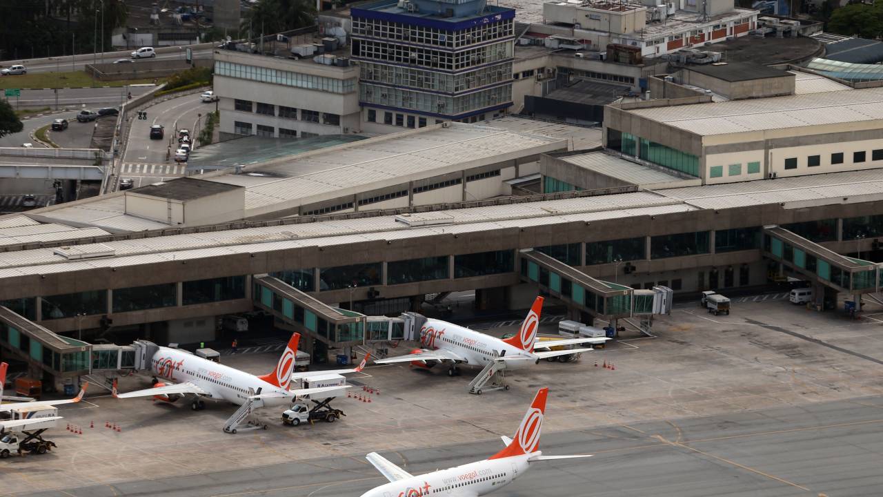 Imagem mostra vista aérea do Aeroporto de Congonhas