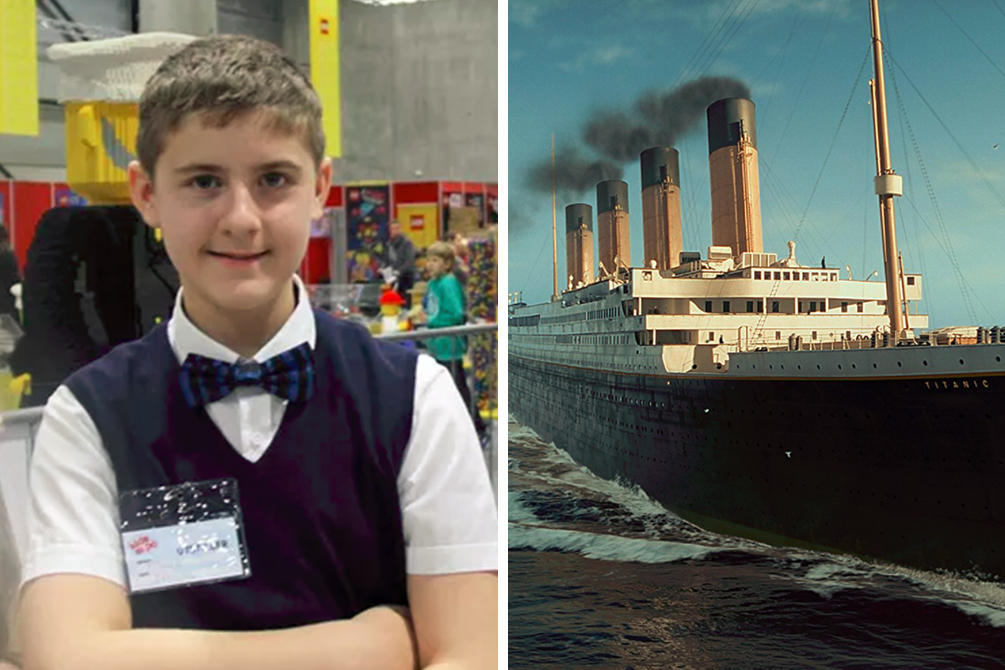 Adolescente com autismo constrói réplica Titanic com 56 000 peças de Lego