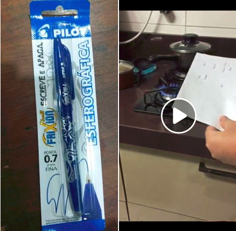 Caneta que apaga em altas temperaturas viraliza no Facebook
