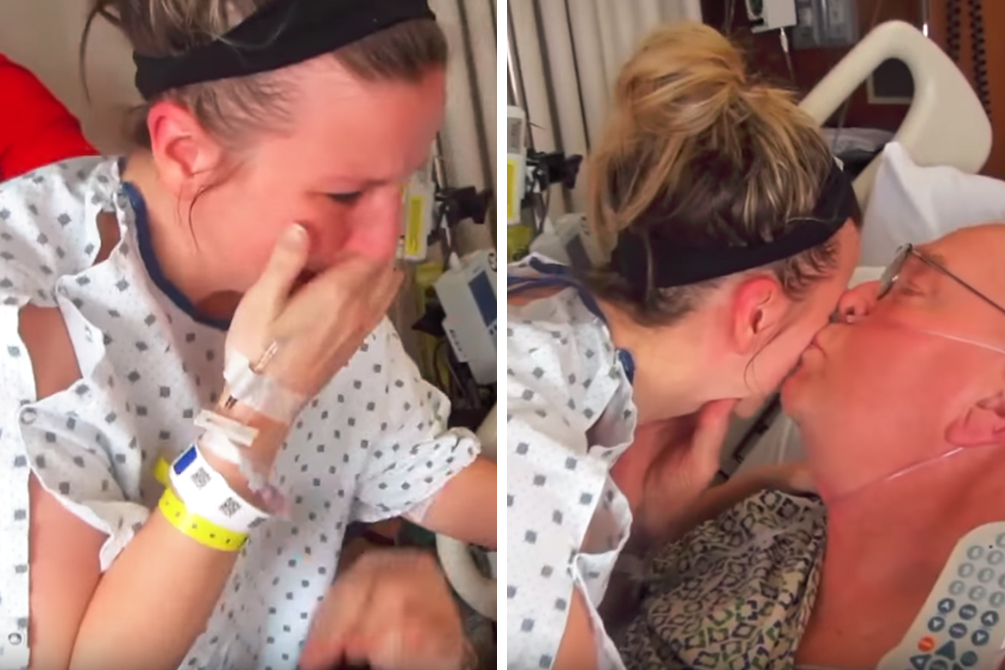 Filha se emociona ao receber beijo após salvar a vida do próprio pai