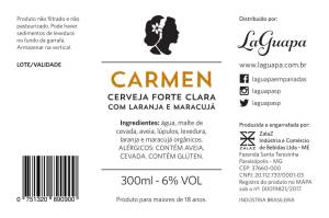 Rótulo Cerveja Carmen – La Guapa Rótulo Cerveja Carmen – La Guapa