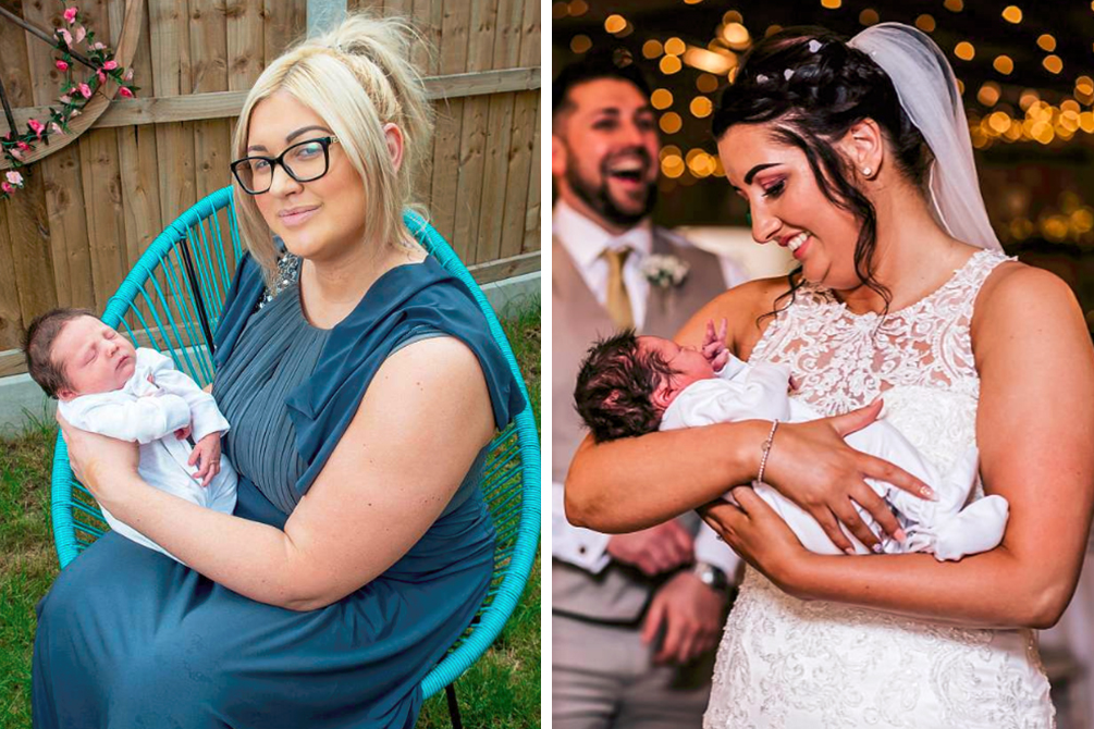 Mulher é madrinha no casamento da irmã apenas cinco horas após dar à luz