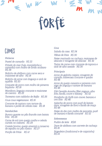 Cardápio Forfé