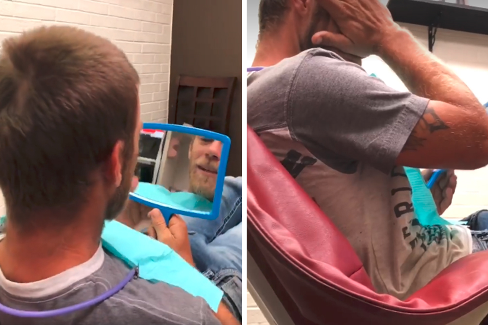 Paciente vai às lágrimas após ser surpreendido por transformação