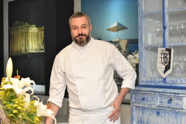 O chef: Christos Archestratos, nascido na Ilha de Creta, na Grécia
