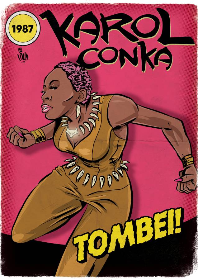 Uma das principais representantes do rap feminino no Brasil, Karol Conká foi desenhada como Vixen, a primeira super-heroína afro-americana da DC Comics