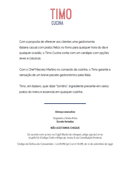 Timo &ndash; Menu Completo