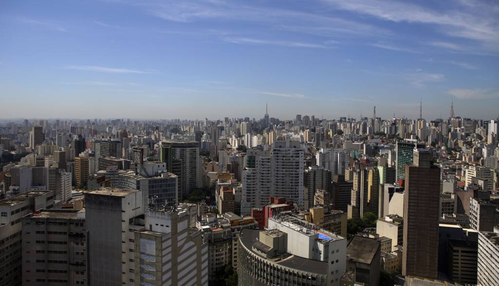 Imagem mostra vista área do centro de São Paulo