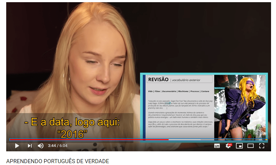 nienke aprendendo português