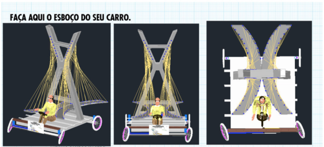 O projeto da "Ponte Estaiada" que foi enviado para a comissão avaliadora O projeto da "Ponte Estaiada" que foi enviado para a comissão avaliadora