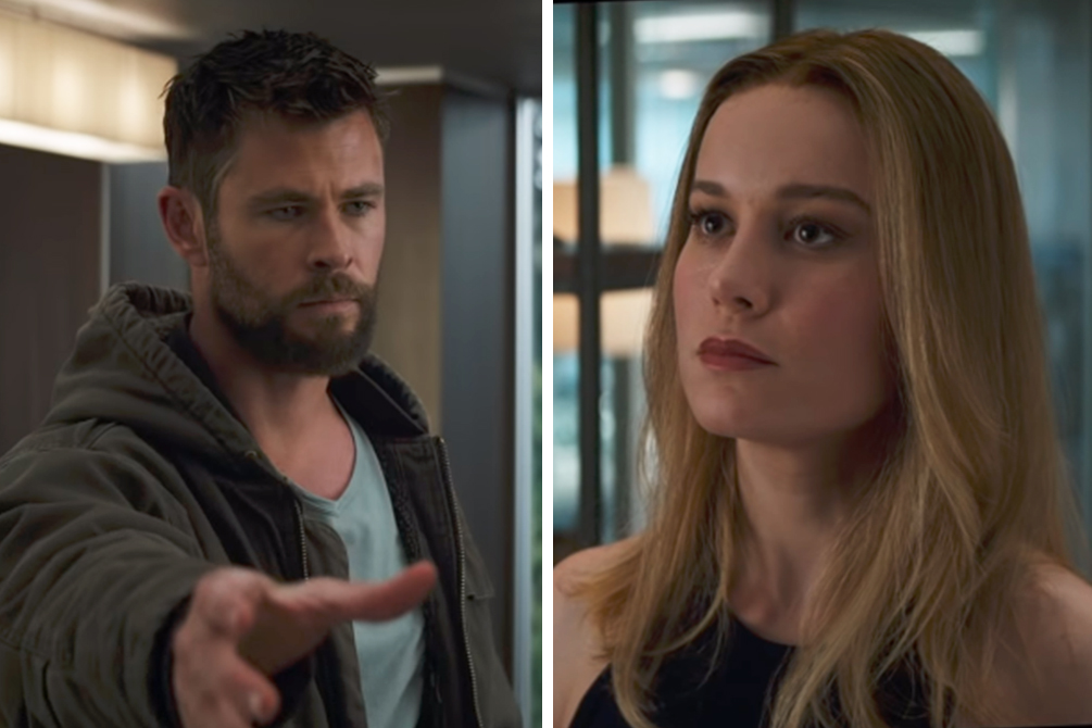 Encontro de Thor e Capitã Marvel dá o que falar no trailer de Vingadores