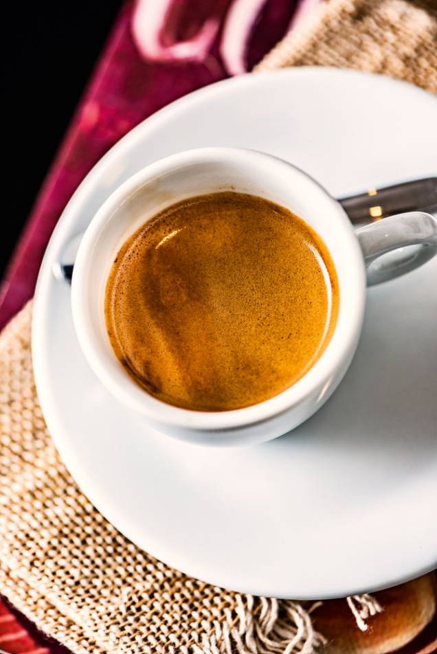 Expresso: feito com grãos da Virginia Coffee Roasters Expresso: feito com grãos da Virginia Coffee Roasters