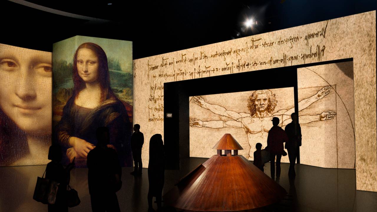MIS Experience: projeções gigantes de imagens de obras de Leonardo Da Vinci