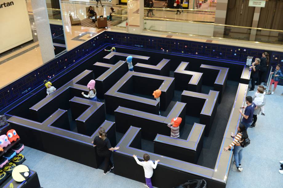 O evento "Pac-Man Experience Kids" está de portas abertas até o dia 13 de outubro. O espaço conta com um labirinto gigante que imita o game mais famoso do mundo