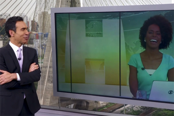 Maju Coutinho surpreende César Tralli e mostra vídeo antigo do jornalista