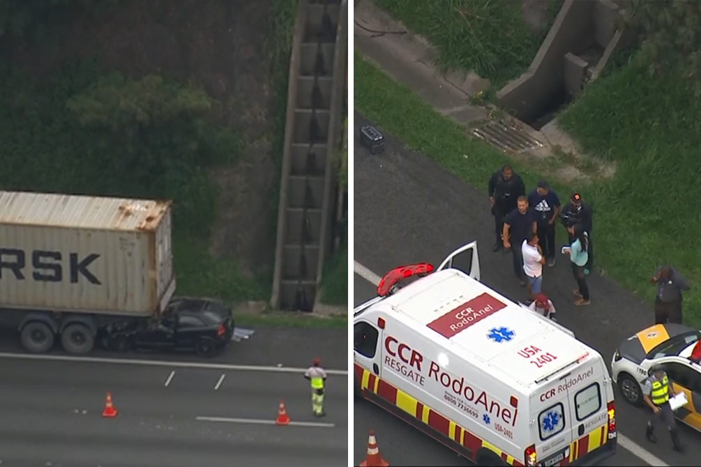 Colisão entre carro e carreta deixa uma pessoa morta no Rodoanel