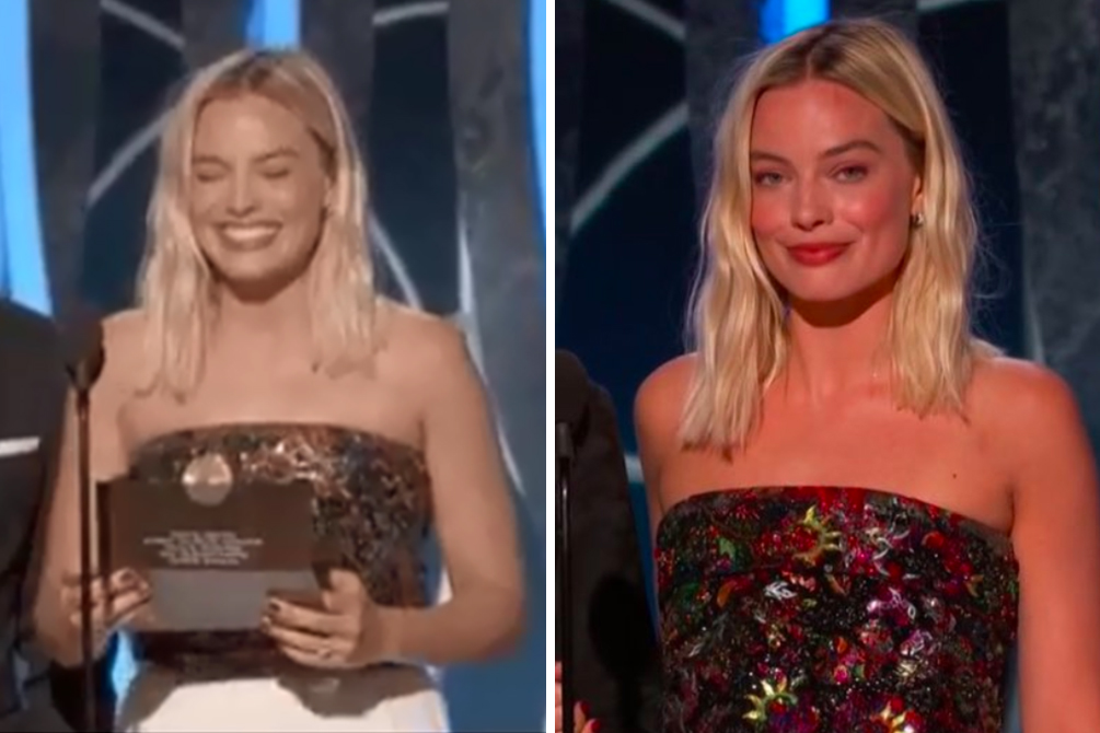 Globo de Ouro: Reação de Margot Robbie ao entregar prêmio para