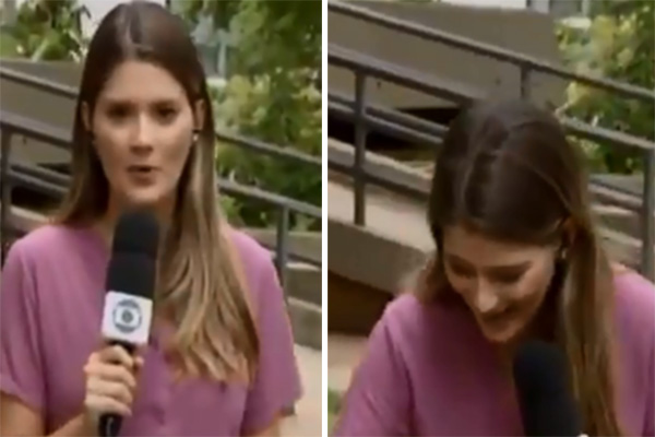 Repórter da Globo tem surpresa após ser interrompida em entrevista ao vivo