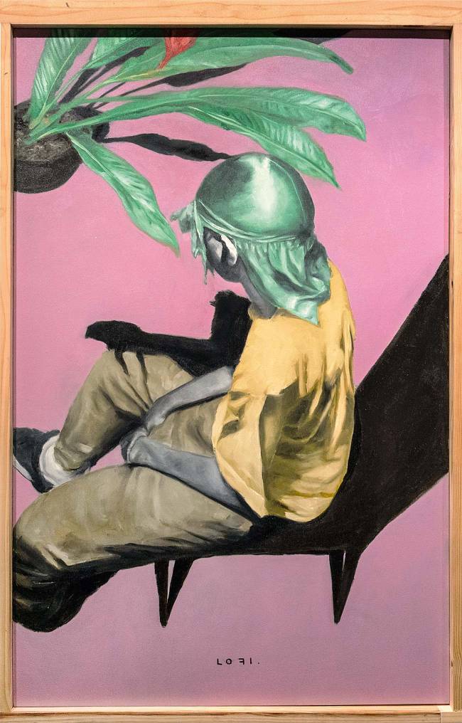 Créditos_TchéRuggi (2).jpg Ascensão (abaixo; 2019): pintura de Pegge