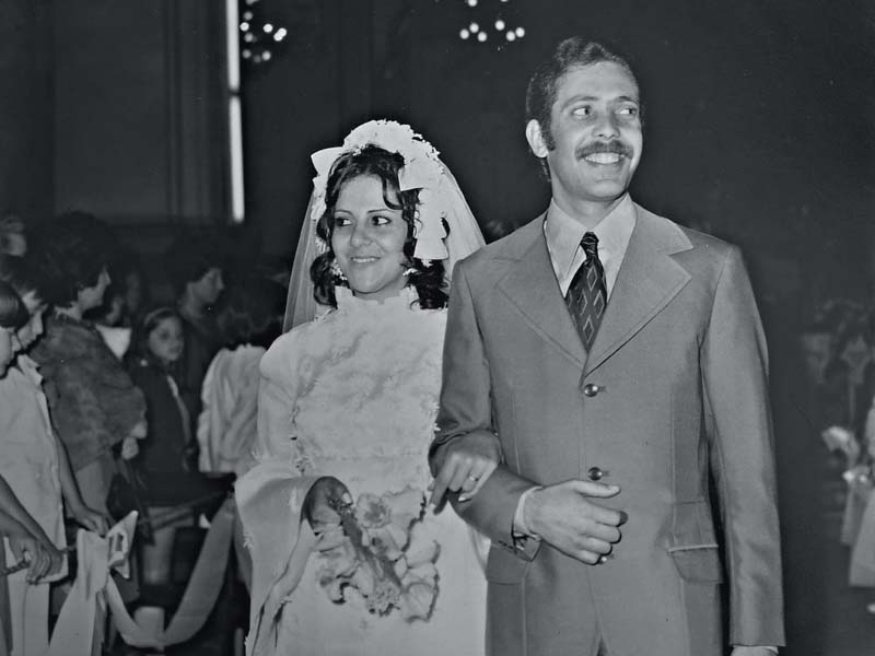 Na década de 70: casamento aconteceu dois anos depois do pedido de namoro