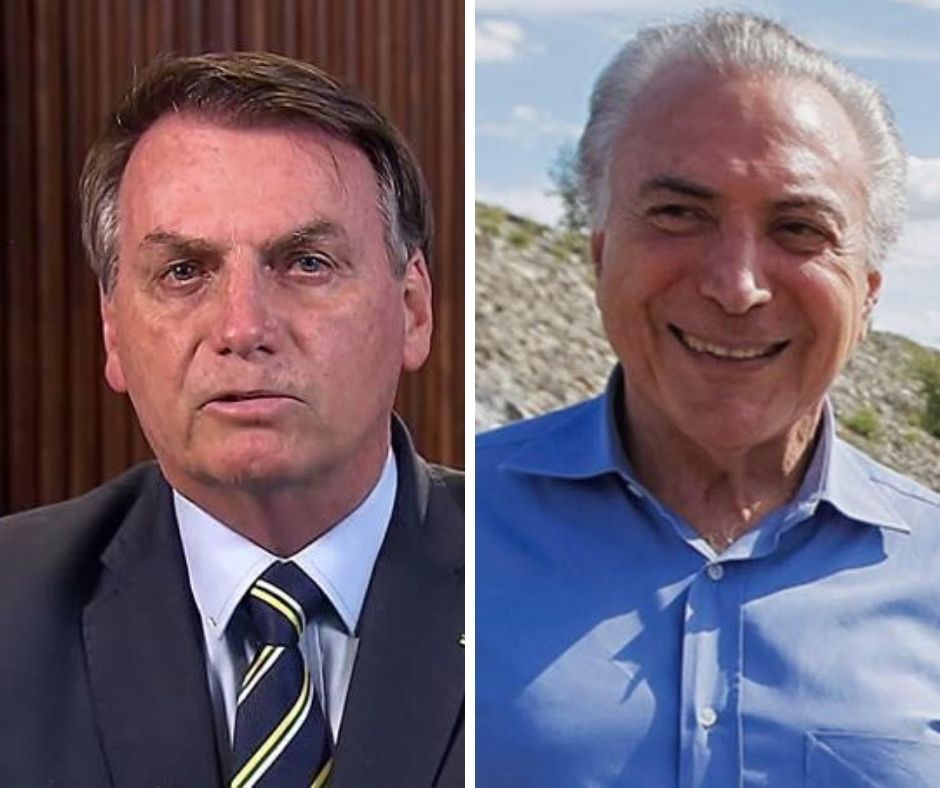 Bolsonaro e Temer: aliança em missão de apoio ao Líbano