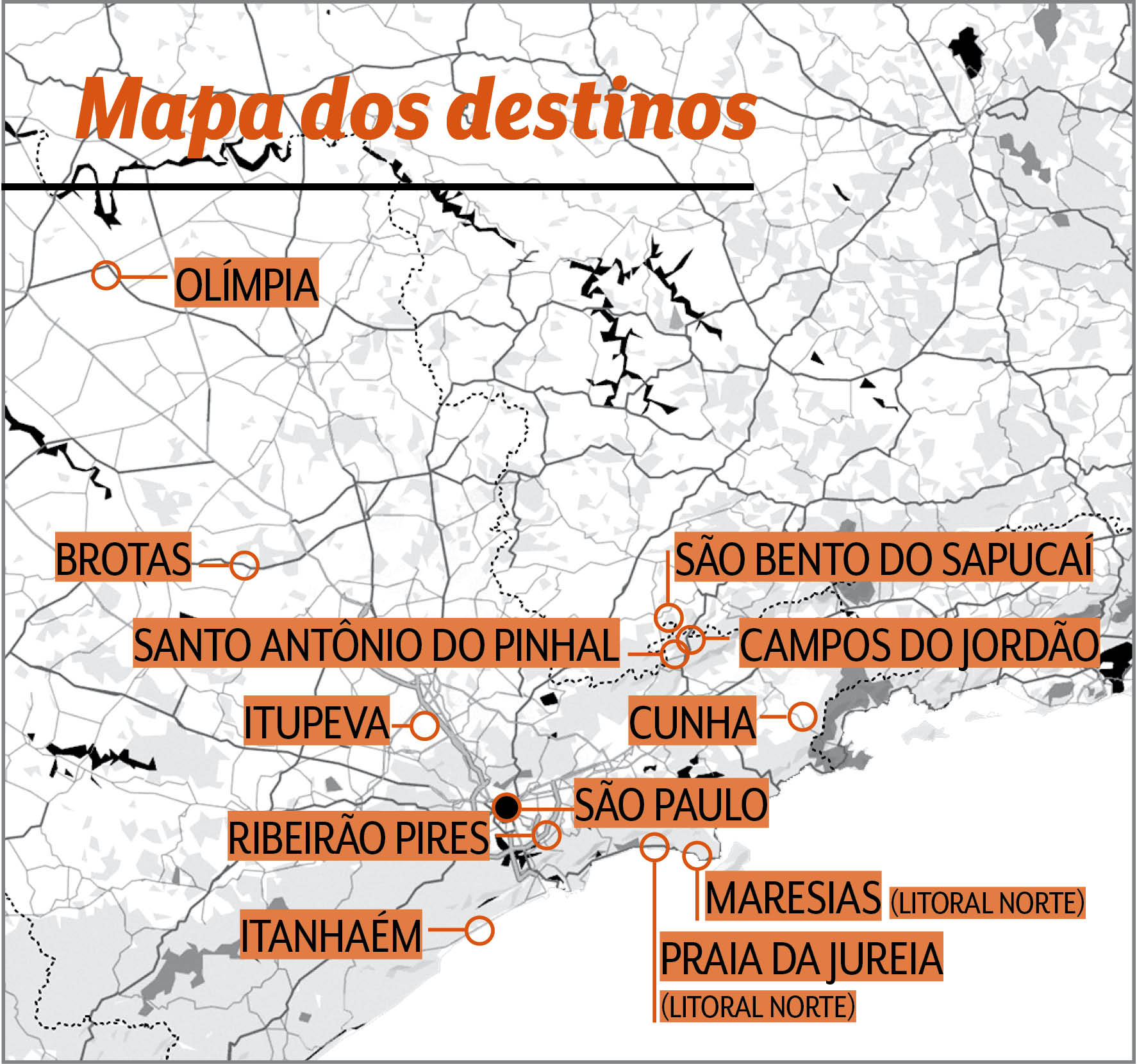 mapa-site Paulistanos lotam reserva de destinos turísticos, que têm de se reinventar