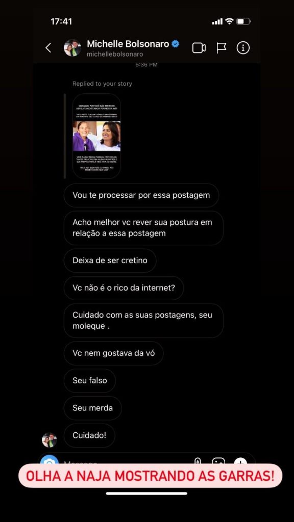 michelle-3-1-576x1024-1 Após morte da avó, primo de Michelle Bolsonaro expõe conversa em que ela o xinga