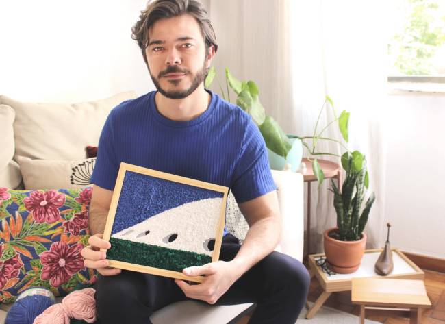 Arquiteto mineiro vende quadros de edifícios famosos feitos com tecido