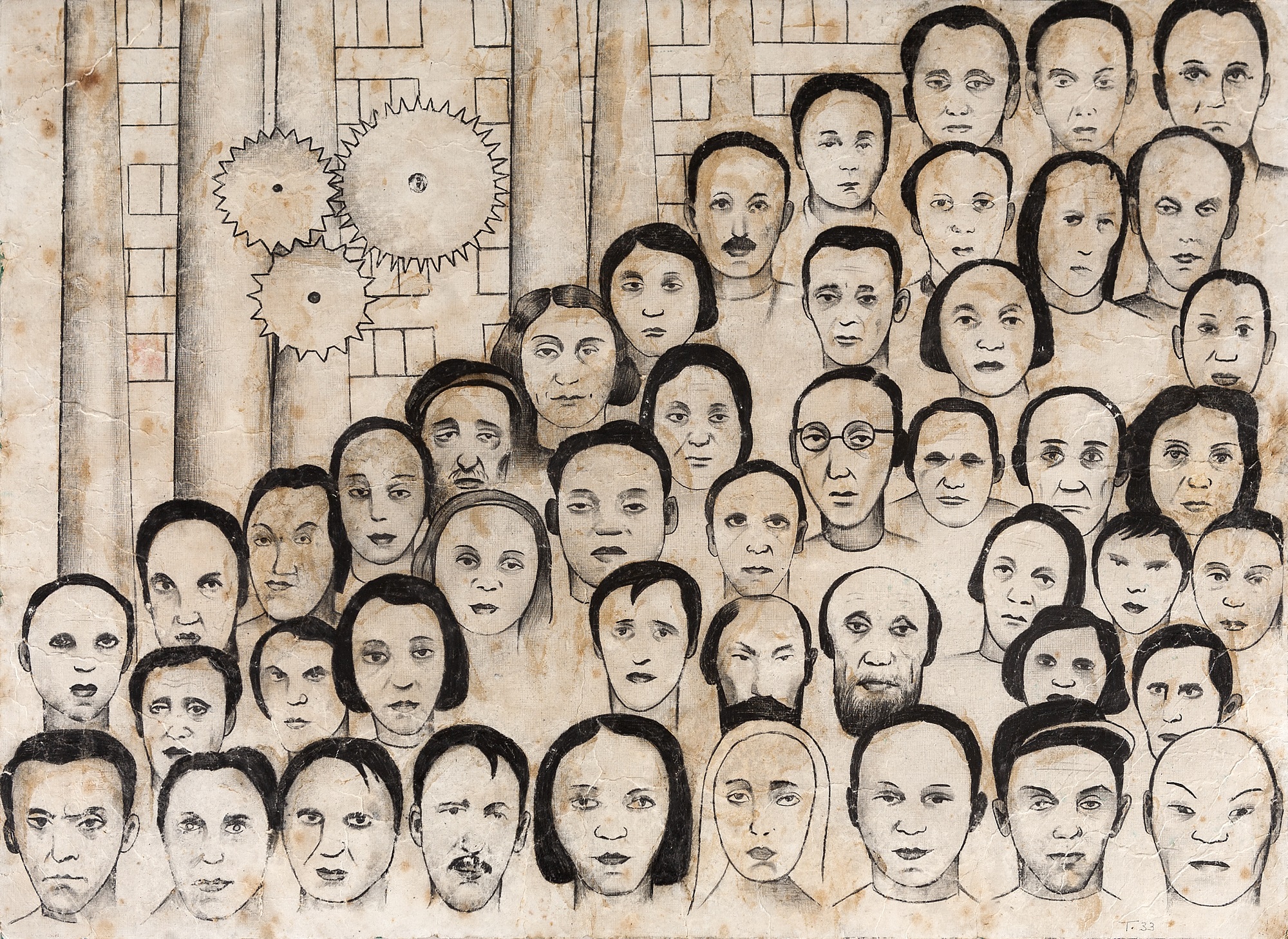 Tarsila do Amaral – Estudo para Operários (cortesia James Lisboa Ariel From)