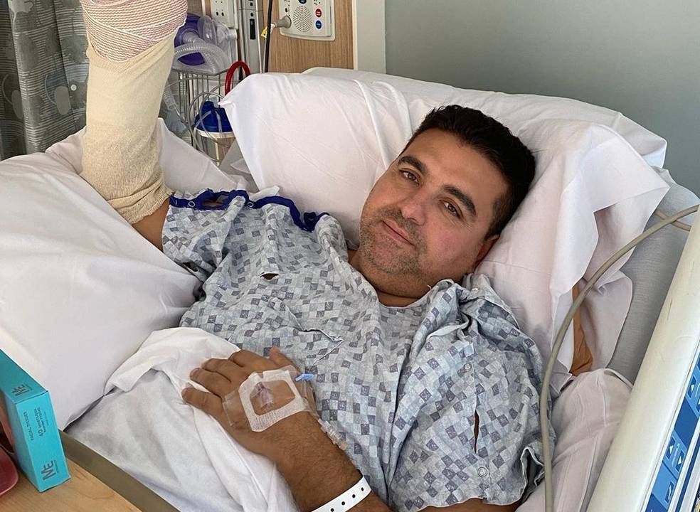 Buddy Valastro na cama do hospital: acidente enquanto ele jogava boliche