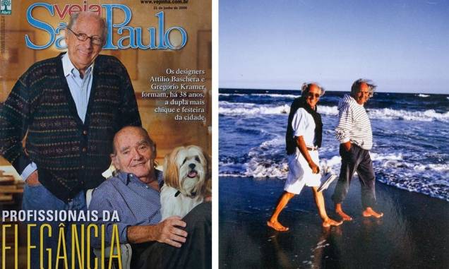 Capa da Vejinha com a dupla em 2006 (à esquerda): Attílio e Gregório em Punta del Leste (à direita) Capa da Vejinha com a dupla em 2006 (à esquerda): Attílio e Gregório em Punta del Leste (à direita)