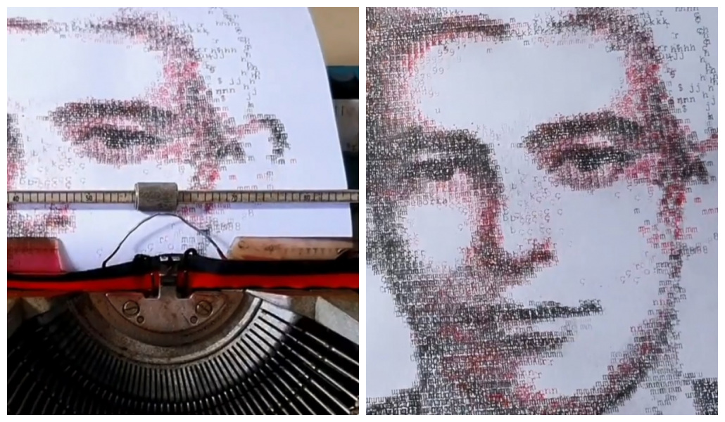Retratos criados com máquina de escrever: obras do artista Hal
