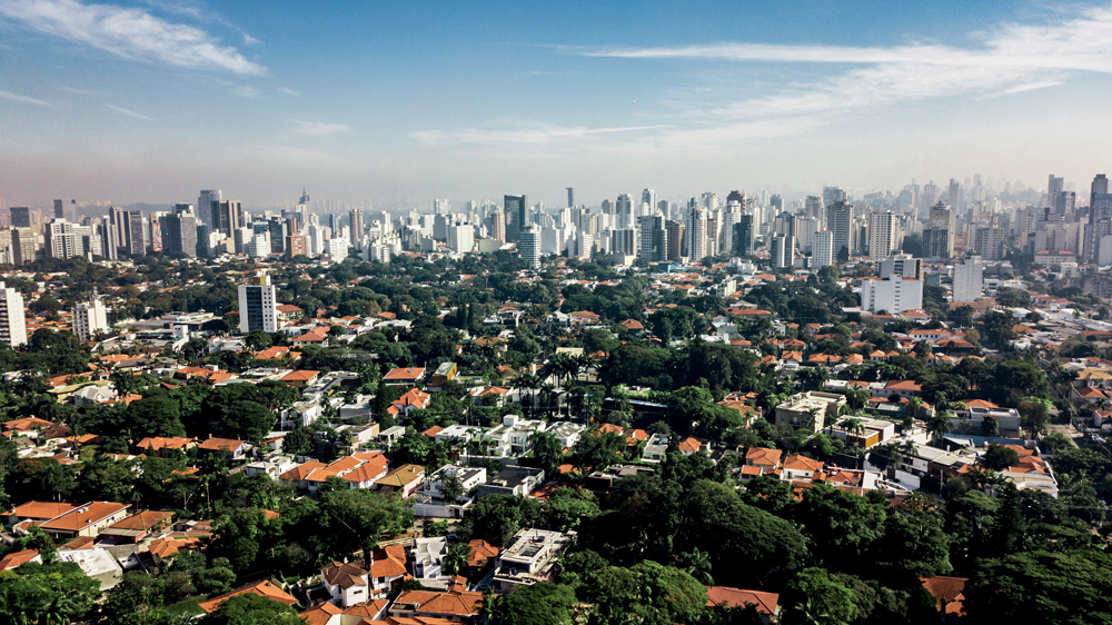 Foto aérea do Jardins, em São Paulo