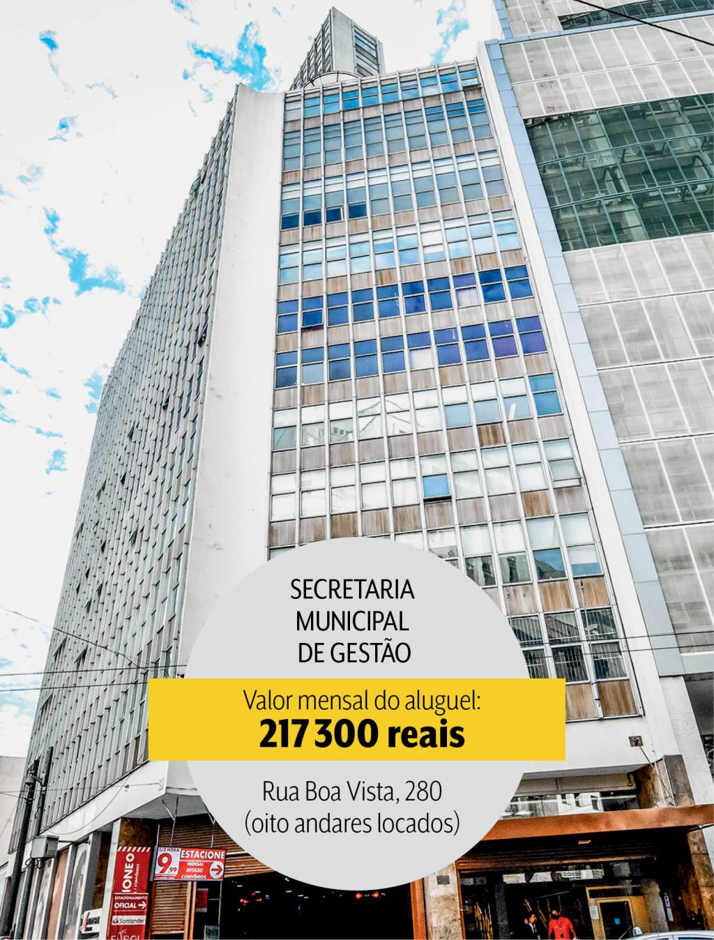 Secretaria Municipal de Gestão: oito andares alocados por mais de 200 mil reais