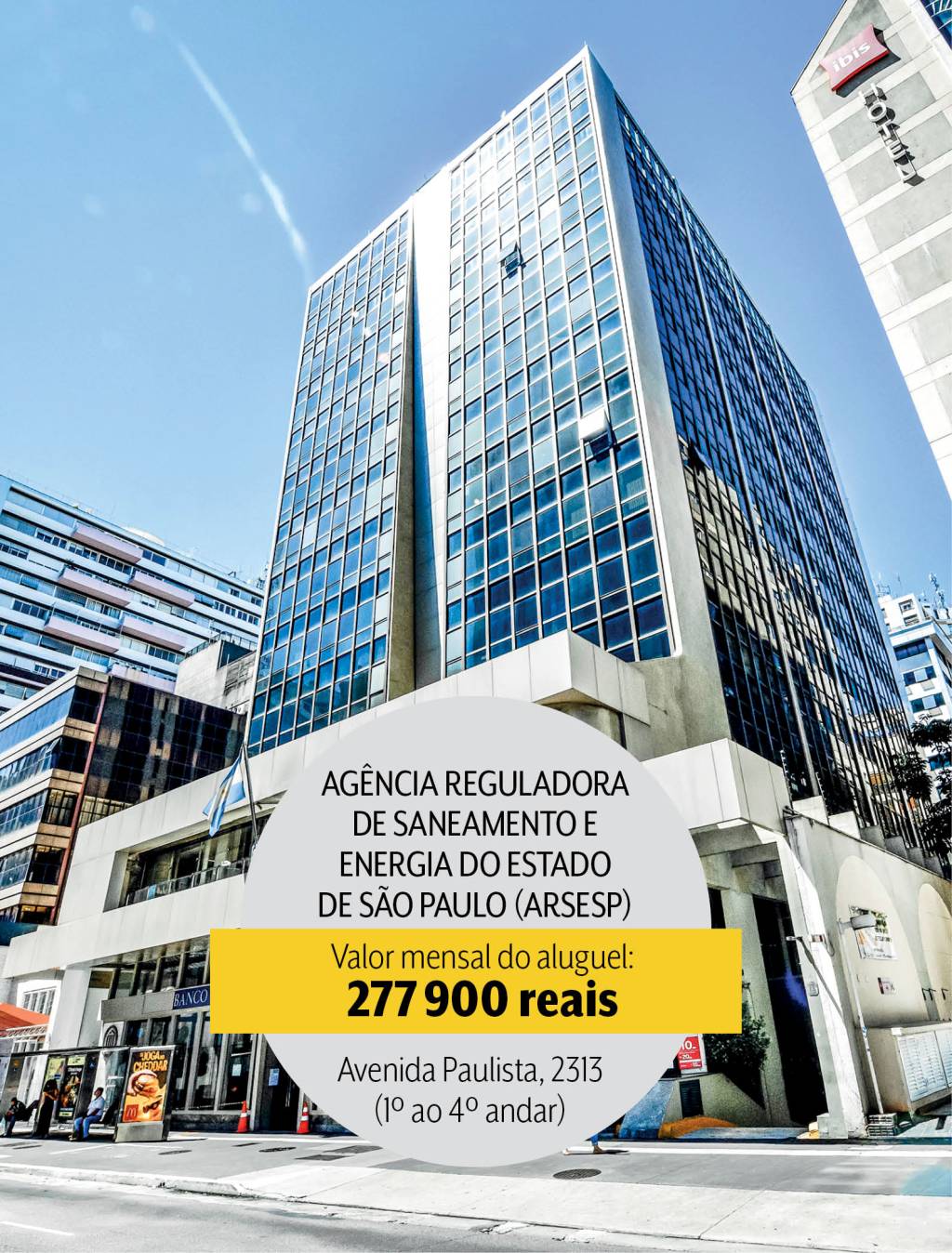 Sede da Arsesp na Avenida Paulista: mais de 200 mil em aluguel por mês