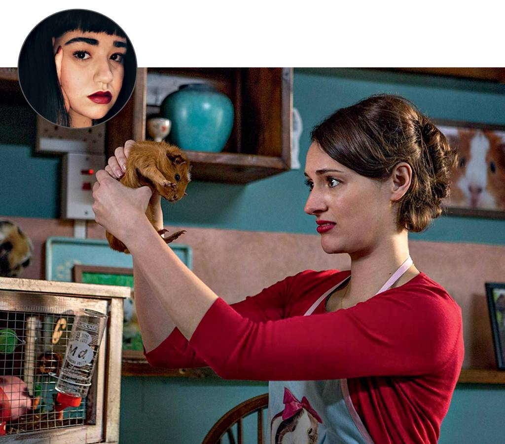 Foto de Mariani com uma imagem ilustrativa da série Fleabag